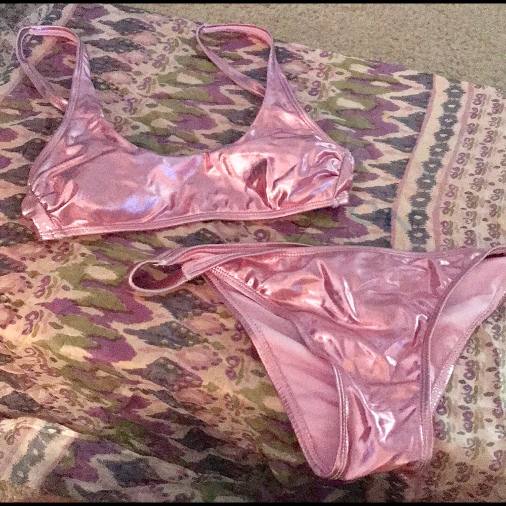 Never worn Pink Metallic Bikini